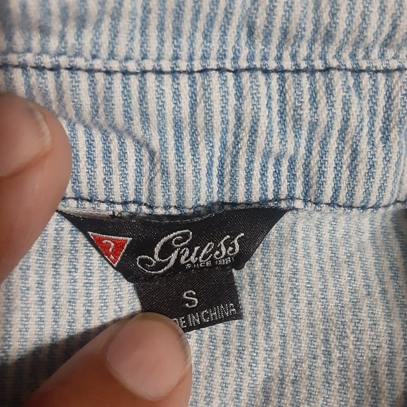 Guess Women's Western Pearl Snap Button Long Sleeve Button Up Shirt Size S - Picture 5 of 7